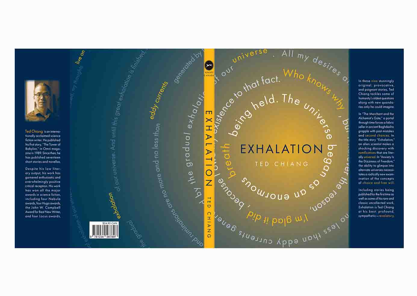 Flat view of the book jacket design including the inner flaps.