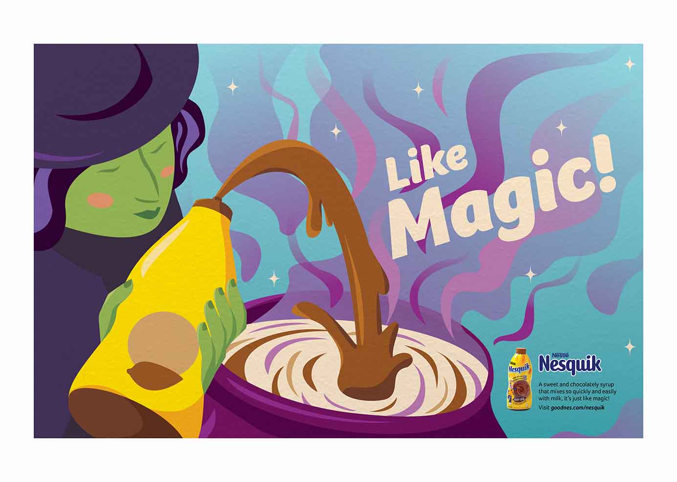 Final flat version of the Nesquik magazine ad