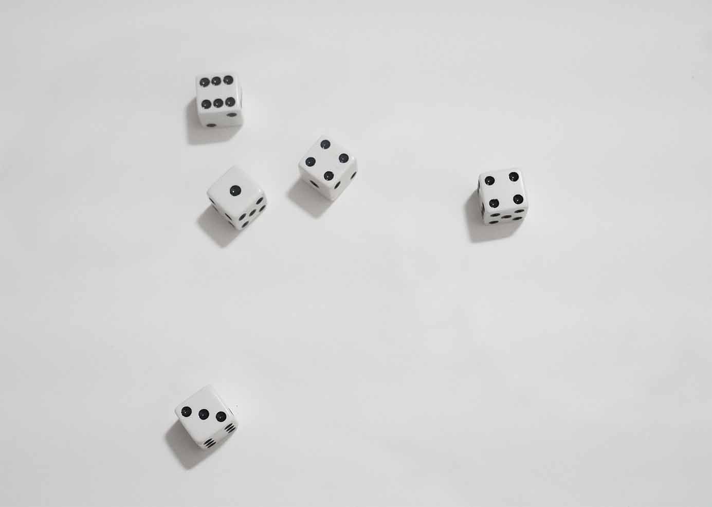 Raw photograph of dice