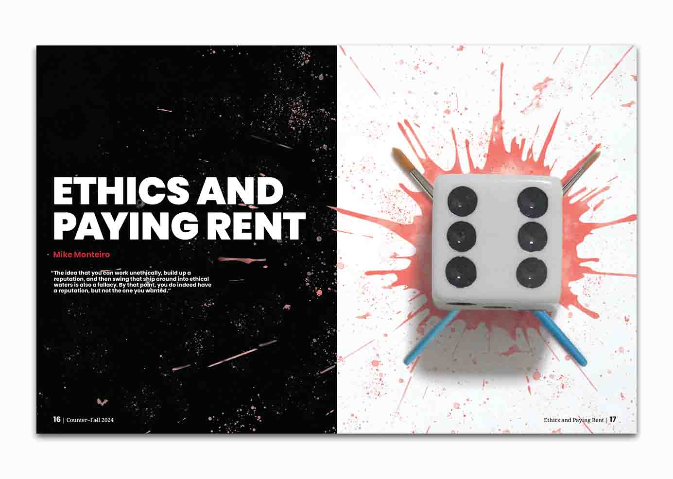 Flat title spread for Ethics and Paying Rent