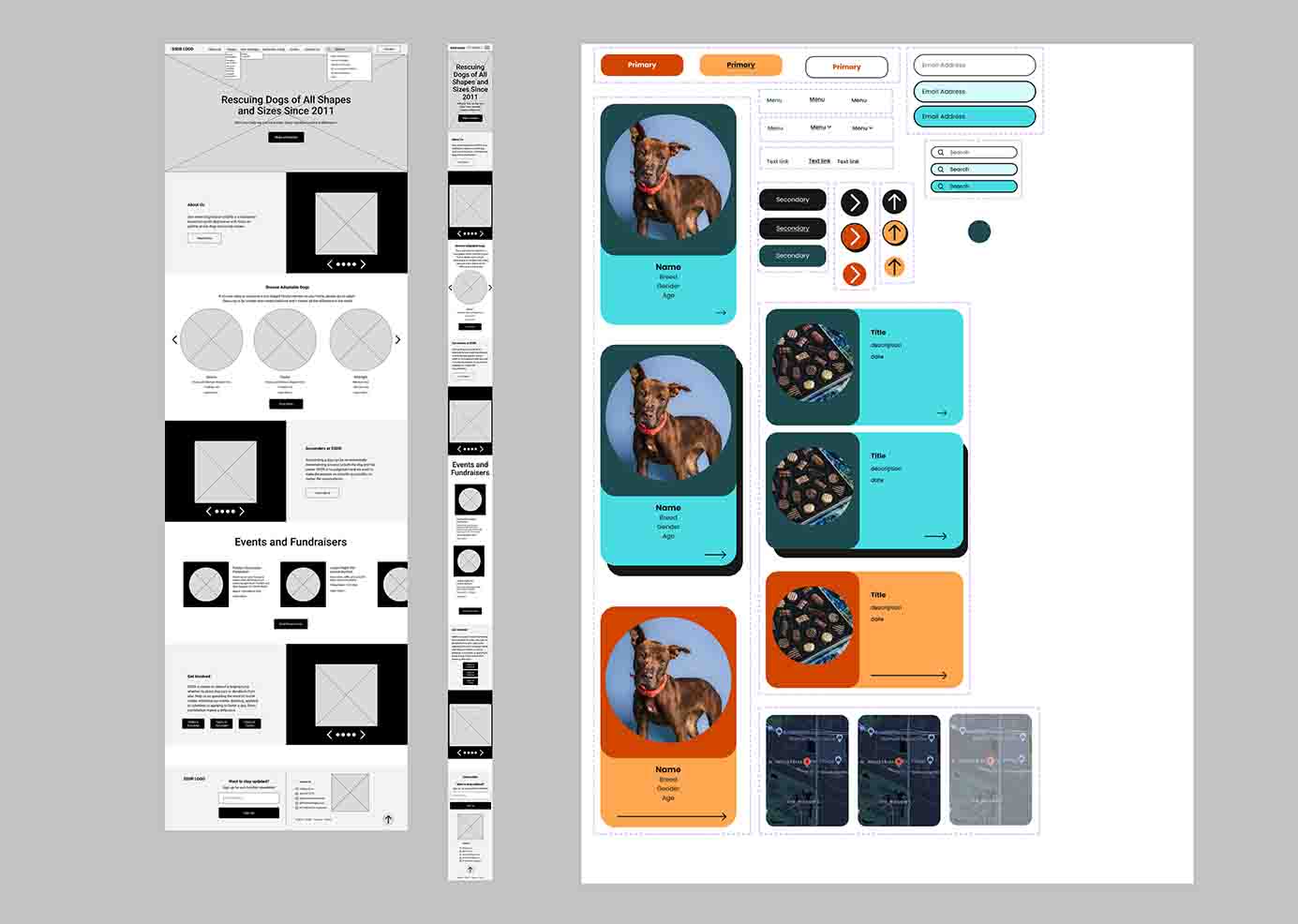 Wireframes and interactive states for the SSDR redesign