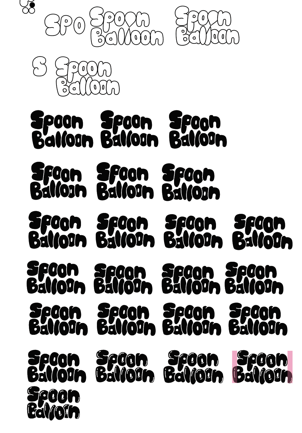 Spoon Balloon logo roughs